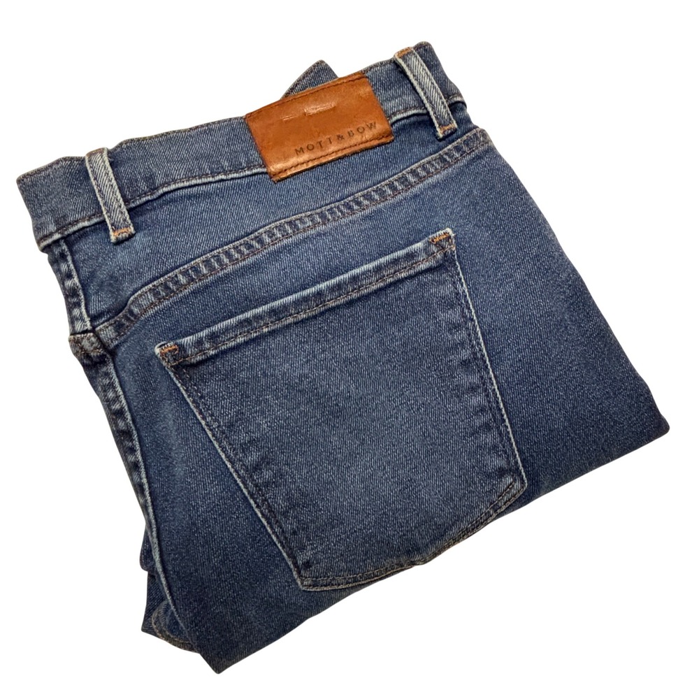 Mott & Bow Mens Slim Oliver 9-Month Indigo Blue Jeans W36 L32 Stretch Denim